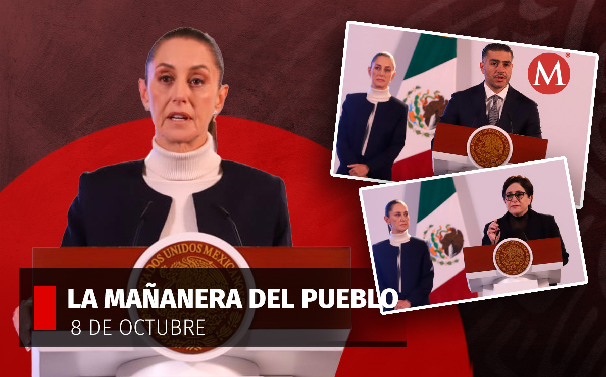 La presidenta Claudia Sheinbaum en La Mañanera del Pueblo desde Palacio Nacional. | Jesús Quintanar