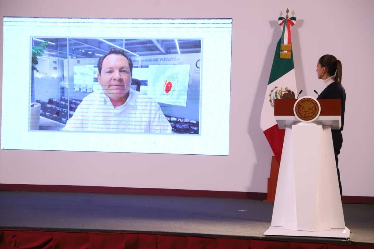 La Presidenta se enlazó con el gobernador de Yucatán para los detalles tras el huracán. | Jesús Quintanar