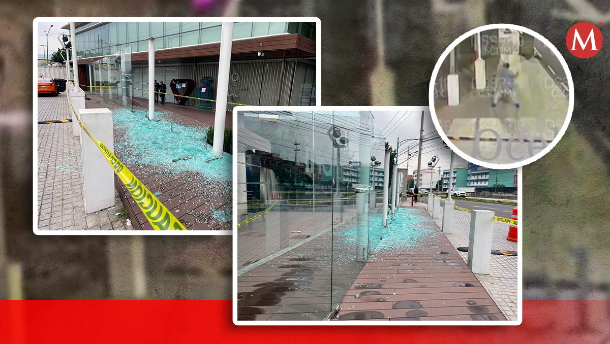 El ataque contra la fachada del INAI quedó grabado en video (Diseño: Milenio)
