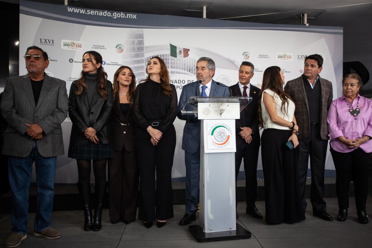 El canciller De la Fuente encabezó la conferencia de prensa de Morena en el Senado. | Cuartoscuro