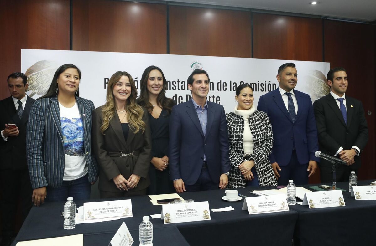 Rommel Pacheco, director de la comisión de Cultura Física y Deporte, durante la reunión en el Senado. | Cuartoscuro