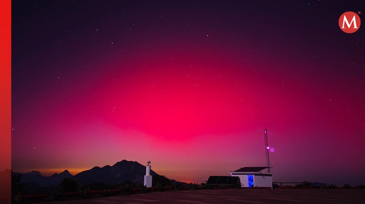 Auroras boreales en Nuevo León. Foto:  Observatorio UANL