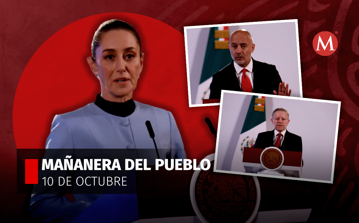 La presidenta Claudia Sheinbaum en La Mañanera del Pueblo desde Palacio Nacional. | Juan Carlos Bautista