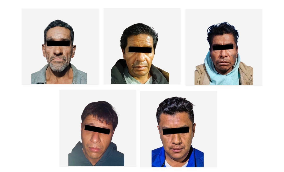 Cinco detenidos por narcomenudeo en zona metropolitana de Pachuca.