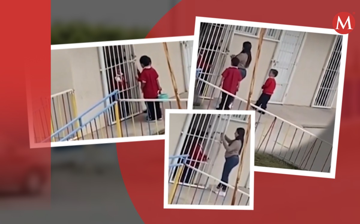 En un video se observa al menor desesperado, pidiendo ayuda a otro niño para que lo libere del encierro. | ESPECIAL