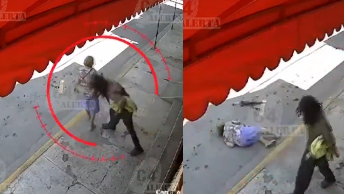 La agresión fue captada por una cámara de seguridad. Foto: Especial