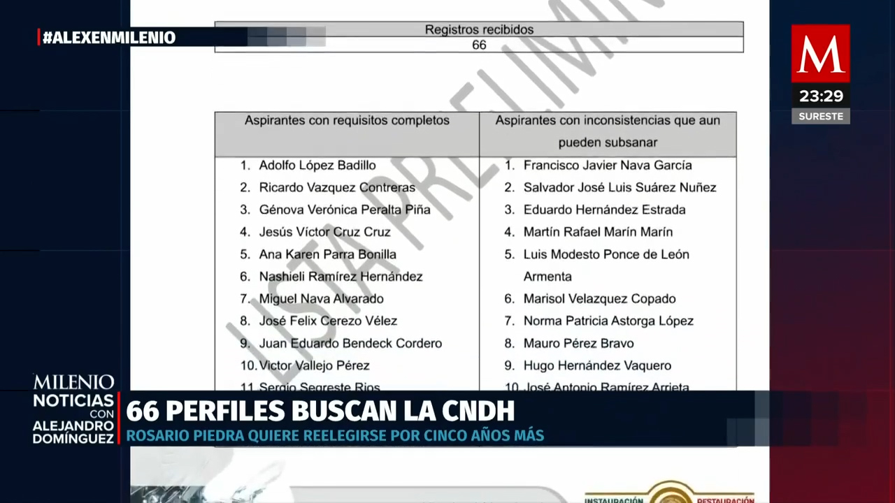 Aspirantes a presidir la CNDH: Rosario Piedra busca permanecer