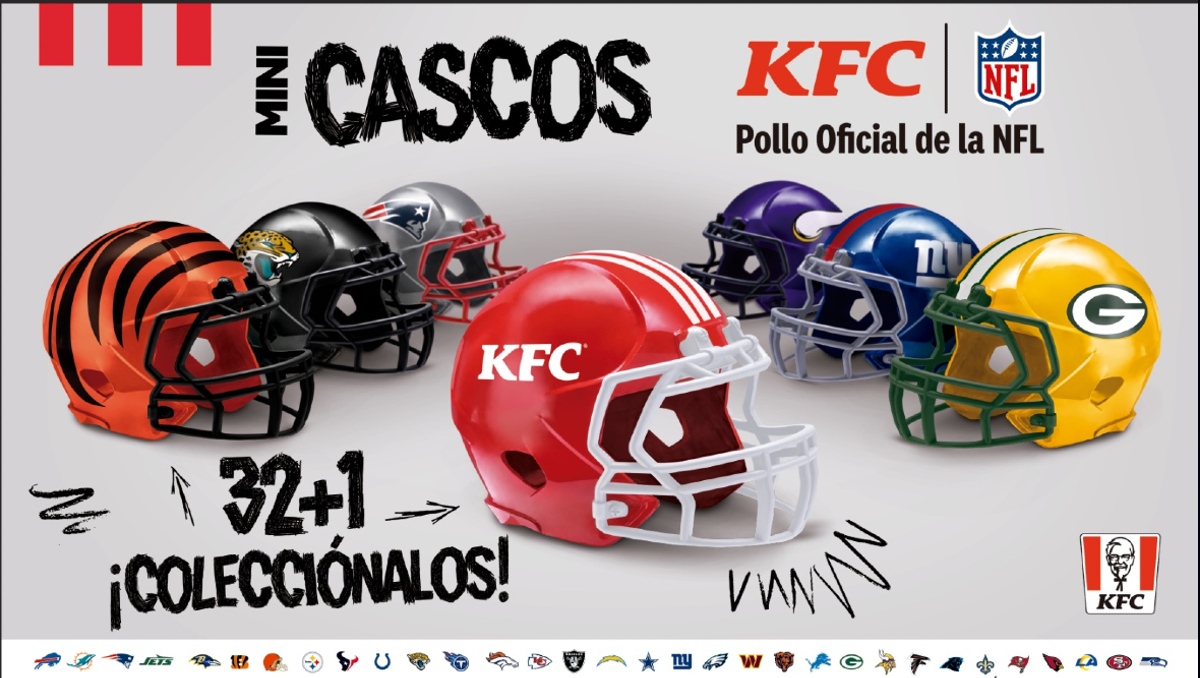 KFC México lanza colección de 32 mini cascos de la NFL (Cortesía)
