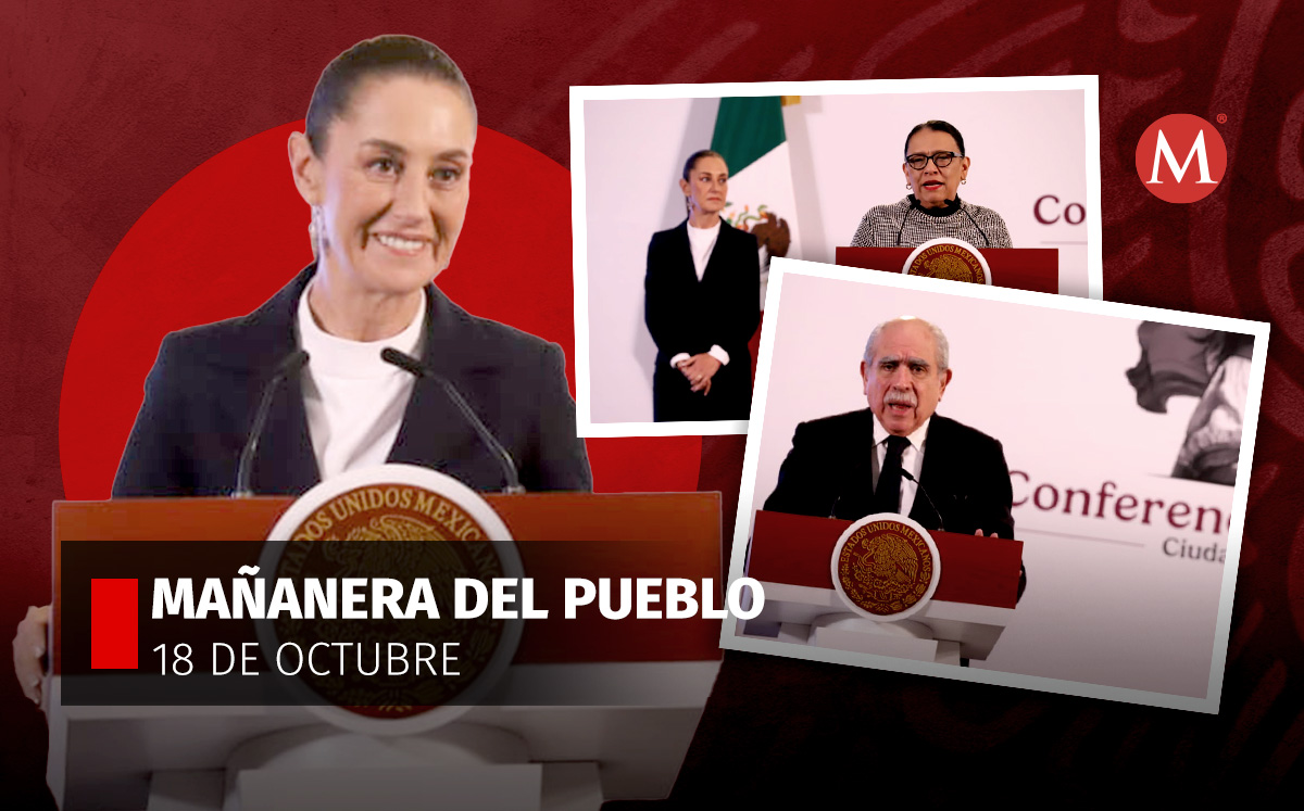La Mañanera del Pueblo de Claudia Sheinbaum hoy 18 de octubre | Fotos: Jesús Quintanar