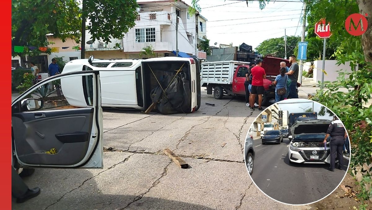 A la par se registró otro choque múltiple sobre la avenida Hidalgo. (Sandra Sosa)