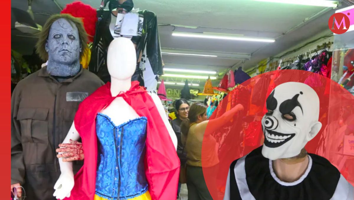 Las personas en el lugar no solo buscan atuendos de terror sino también todos los complementos. (Pablo Reyes)