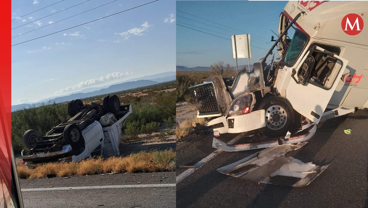 El tráiler se impactó contra el camión en la carretera Torreón-Saltillo (Especial)