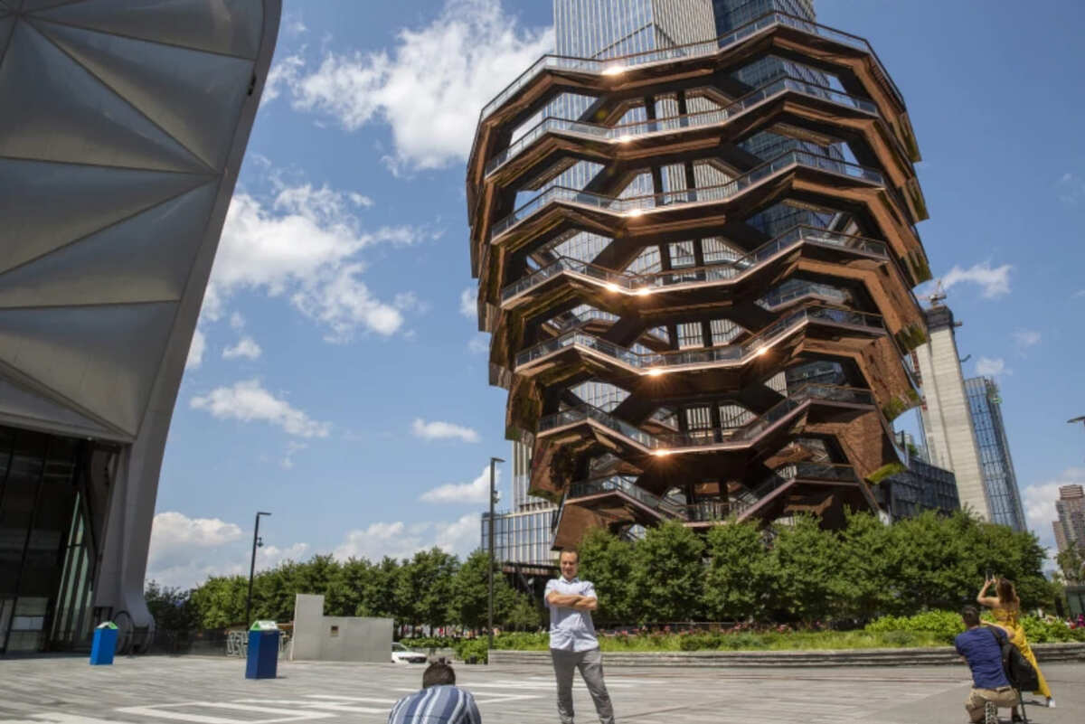 La escultura “The Vessel” en Manhattan, en la ciudad de Nueva York, el 30 de julio del 2021 (Foto: AP)