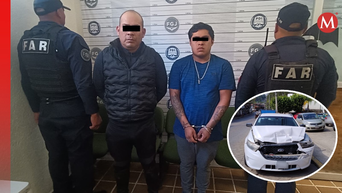 Los hombres fueron detenidos luego de que chocarán una patrulla en Valle de Bravo. Foto: (Especial)