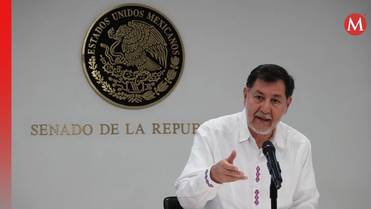 El presidente de la Mesa Directiva del Senado, Gerardo Fernández Noroña, en conferencia. | Cuartoscuro