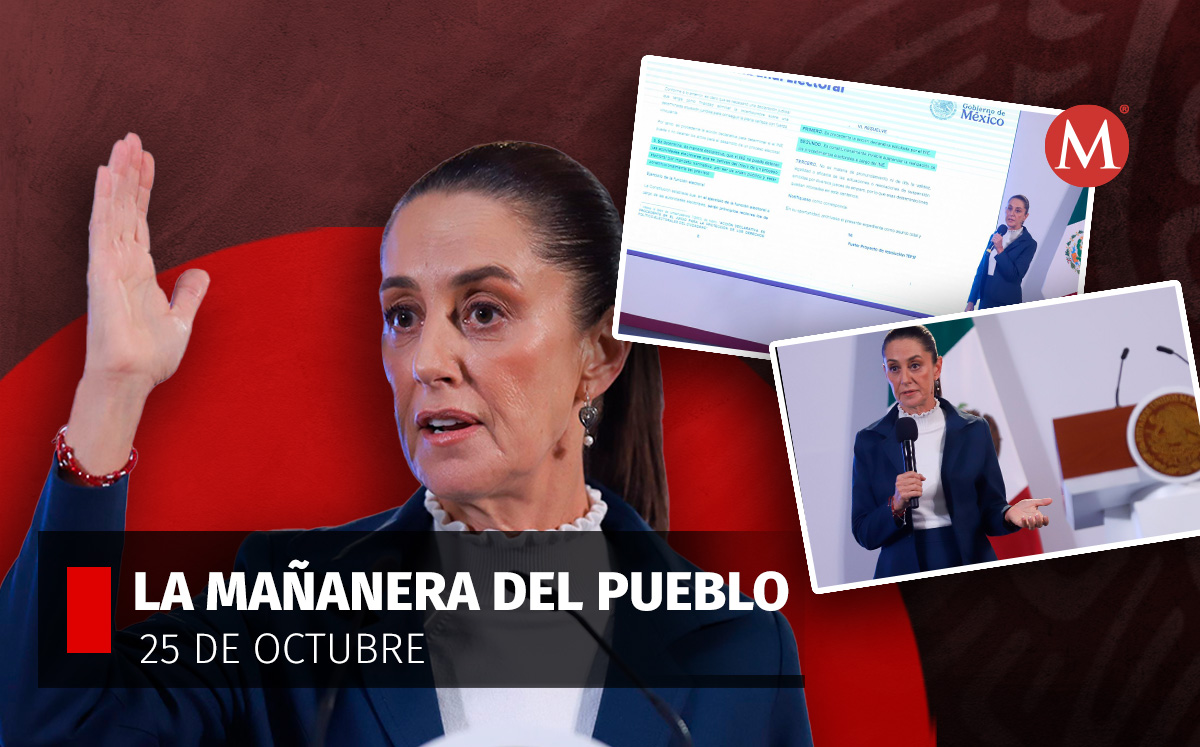 La presidenta Claudia Sheinbaum en La Mañanera del Pueblo desde Palacio Nacional. | Cuartoscuro