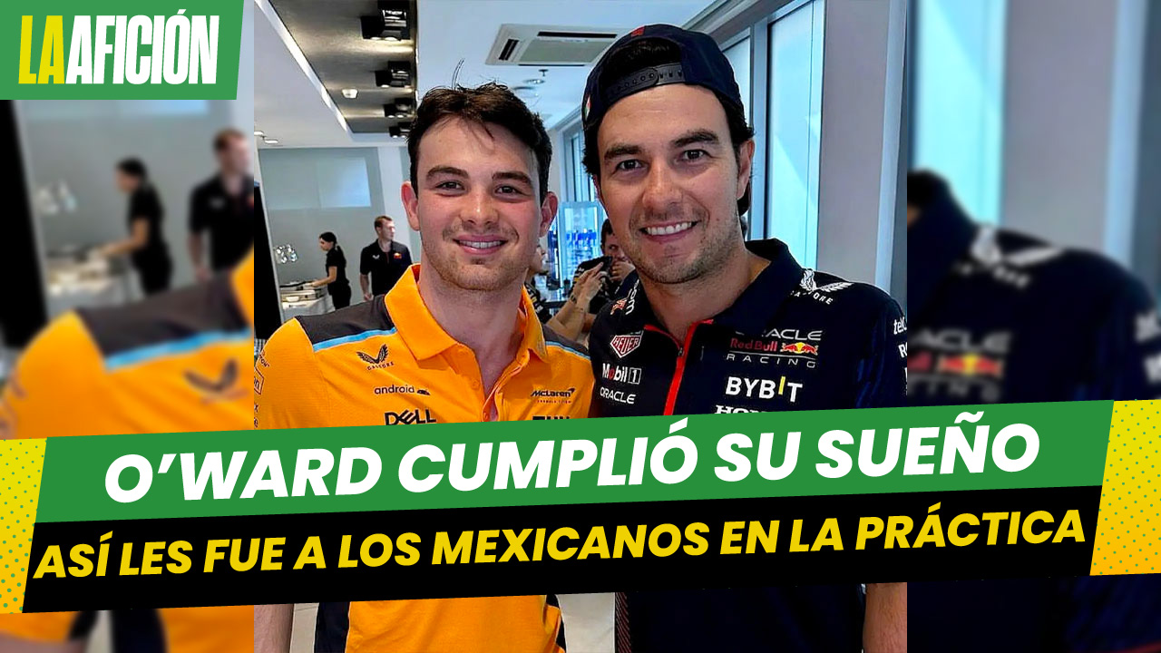 Checo Pérez y Pato O’Ward, en la parte media de la primera práctica del México GP