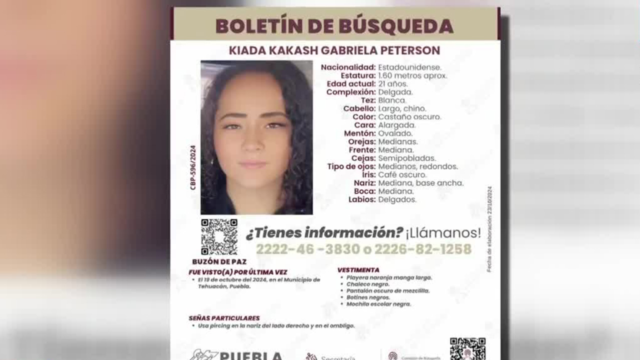 Reportan desaparecida a joven estadounidense en Tehuacán, Puebla