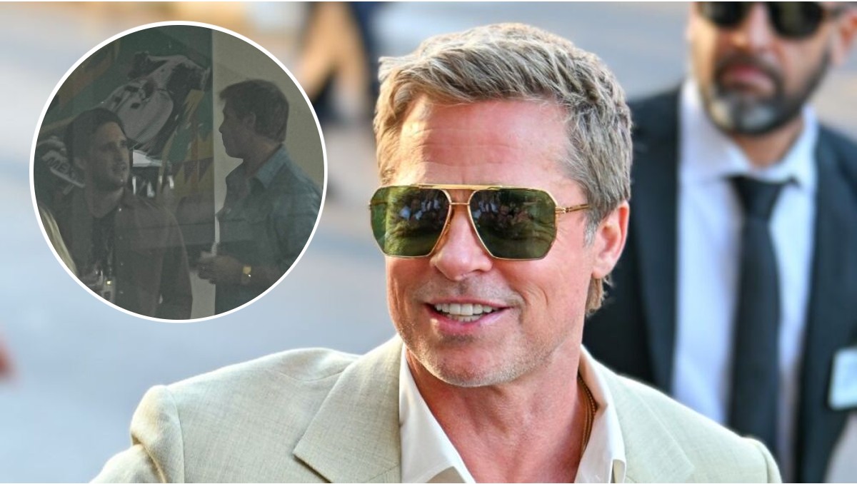 Brad Pitt y Diego Boneta captados en palco, disfrutando el GP México