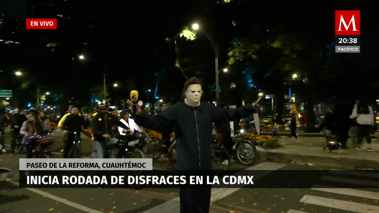 Rodada de Día de Muertos ilumina Paseo de la Reforma