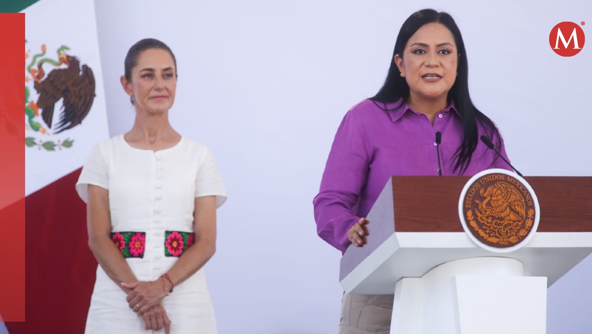 La secretaria del Bienestar, Ariadna Montiel, en el informe sobre las acciones tras ‘John’. | Araceli López