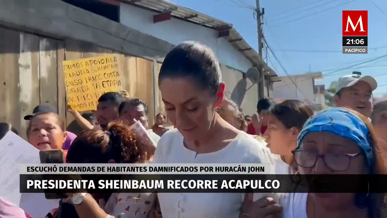 Sheinbaum visita Acapulco y anuncia fin de emergencia por huracán 'John'