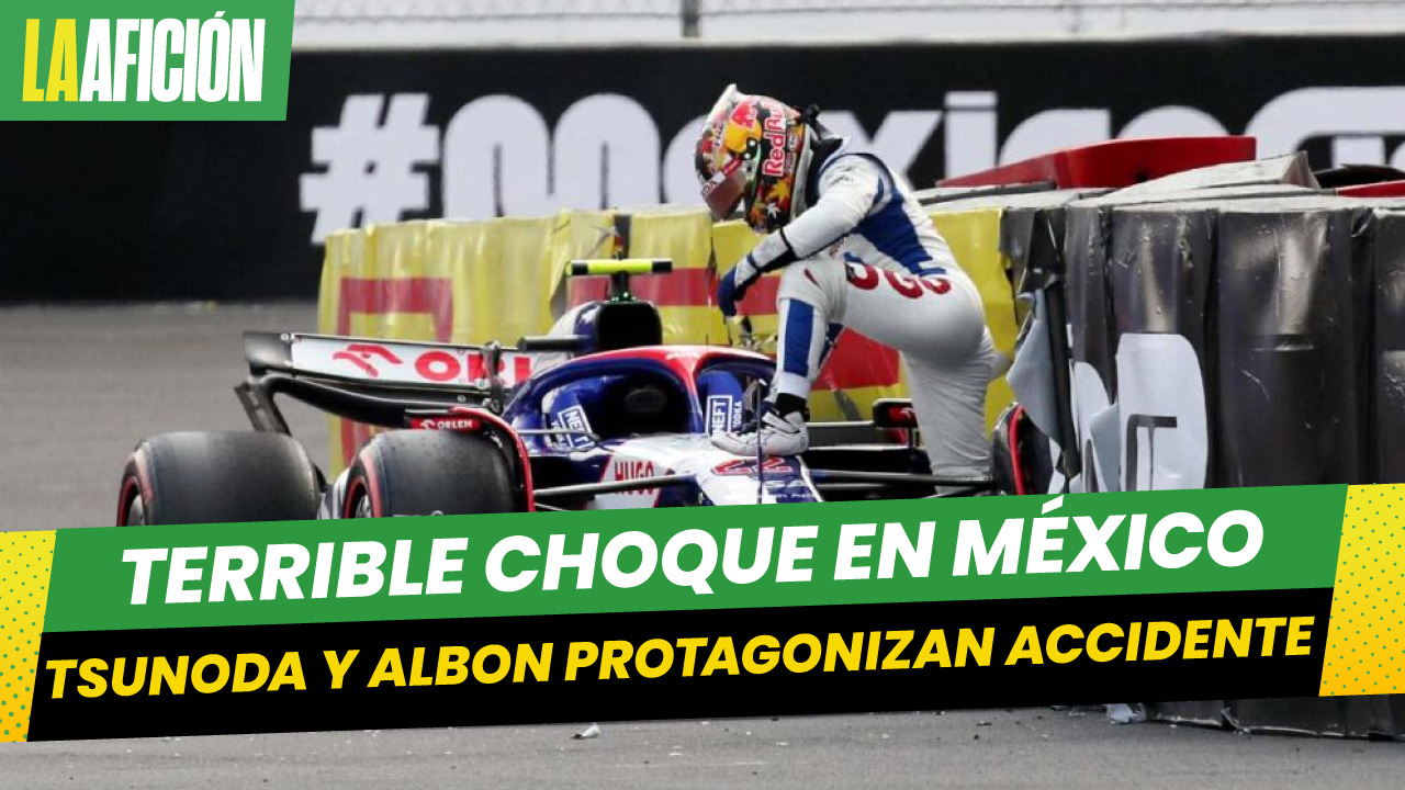 ¡Otra vez! Tsunoda y Albon protagonizan 'terrorífico' choque en el inicio del GP de México