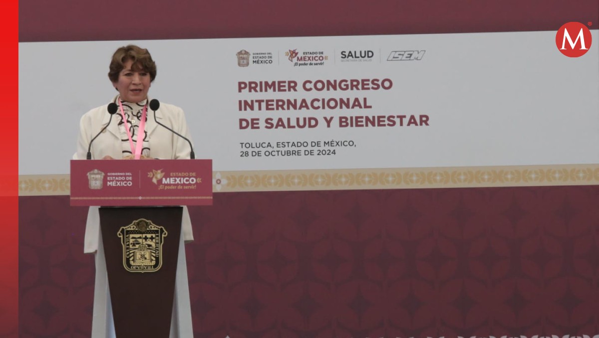Delfina Gómez en la inauguración del primer Congreso Internacional de Salud y Bienestar. Foto: (Tania Contreras)