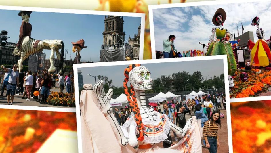 Comienza la instalación de ofrenda por Día de Muertos en el Zócalo de la Ciudad de México