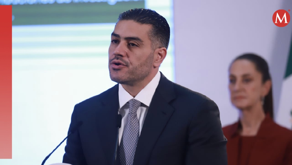 El secretario de Seguridad federal, Omar García Harfuch, en conferencia de hoy. | Juan Carlos Bautista