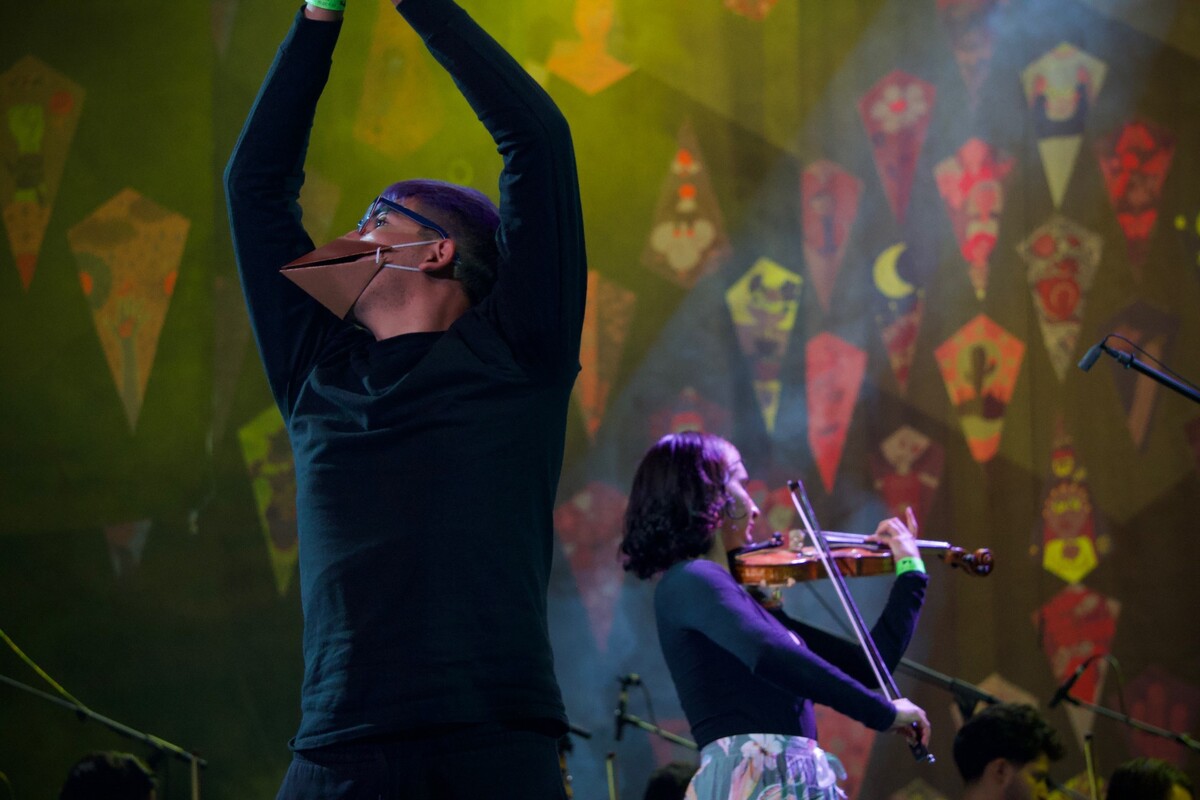 Ensayo de niñas, niños y jóvenes de los Semilleros Creativos en el Auditorio Nacional. (Foto: Especial)