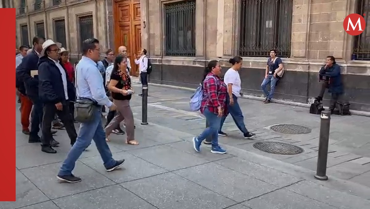 Integrantes de la CNTE llegan a Palacio Nacional | Captura