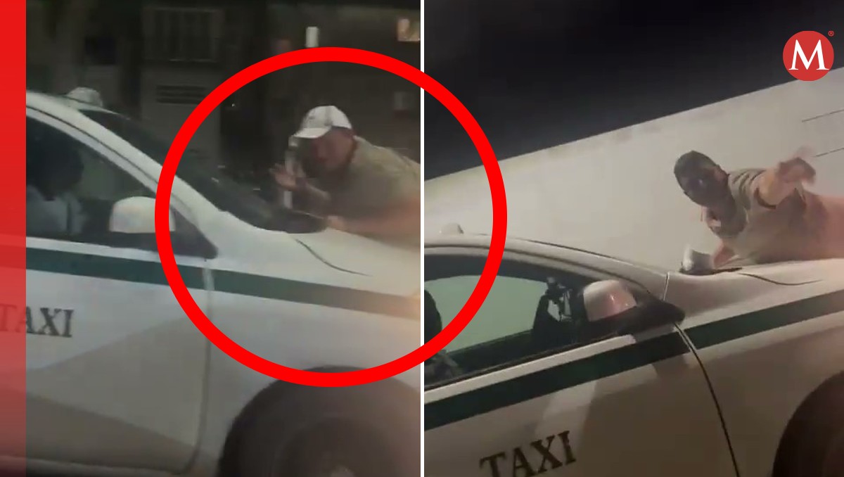 El taxista de Cancún circuló mientras el hombre estaba en el cofre. | Especial