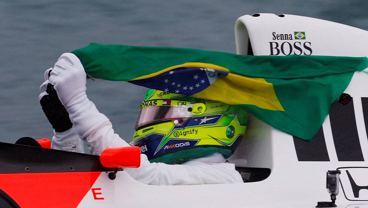Lewis Hamilton conduce McLaren de Ayrton Senna en GP de Brasil 2024 (Reuters)