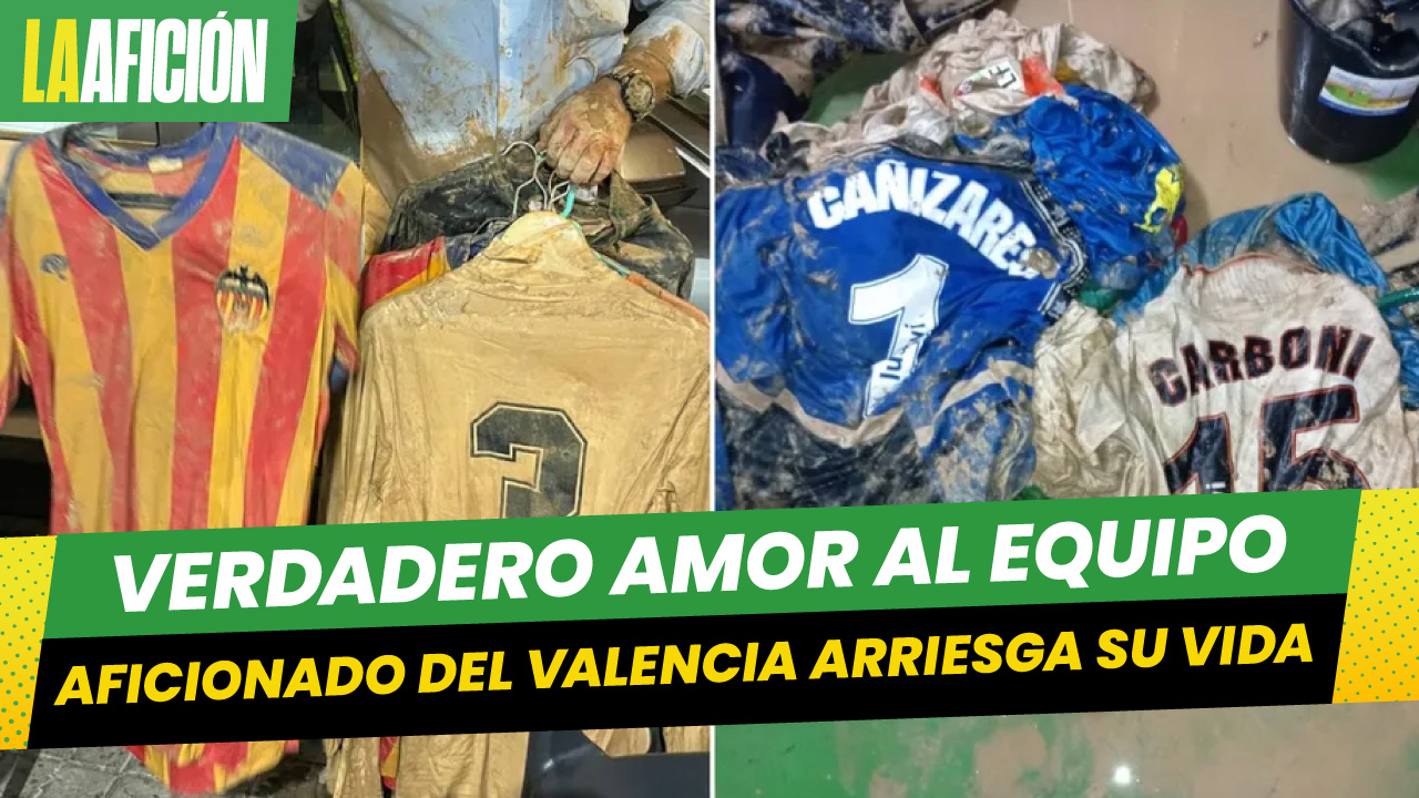 Aficionado arriesga su vida para salvar colección de playeras del Valencia tras DANA