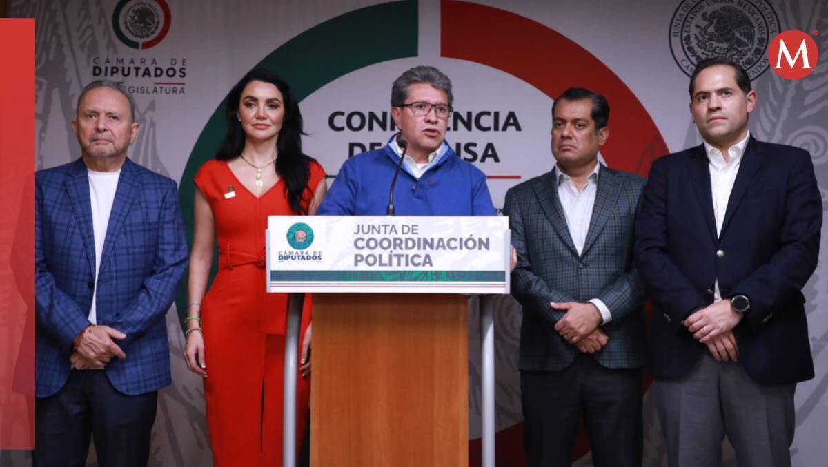 Ricardo Monreal y Sergio Gutiérrez Luna en conferencia de prensa en San Lázaro (Especial)