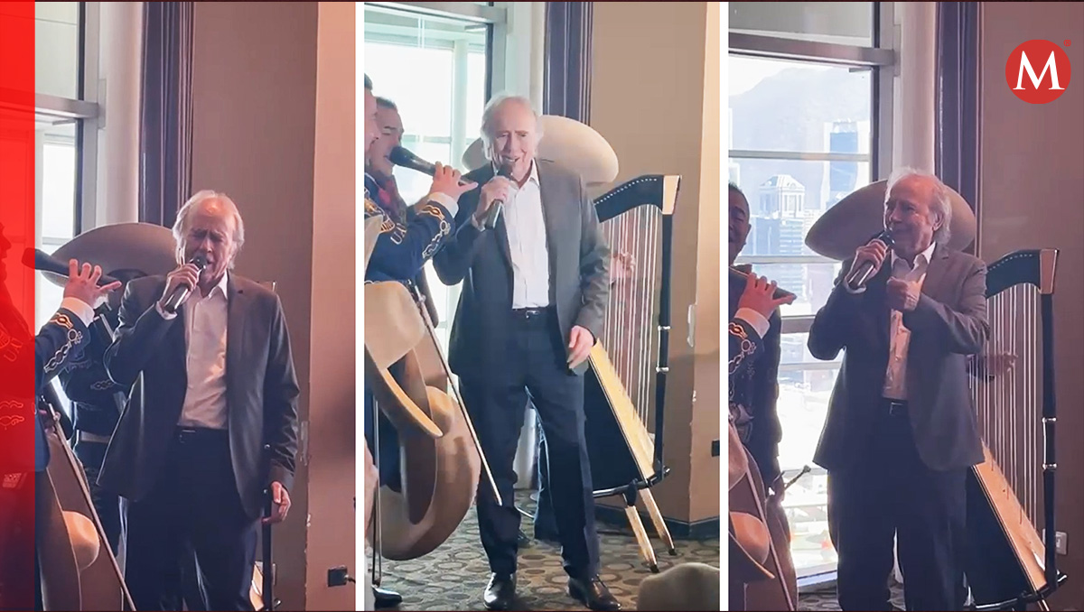 Canta Joan Manuel Serrat con mariachi en Monterrey. Foto: Especial