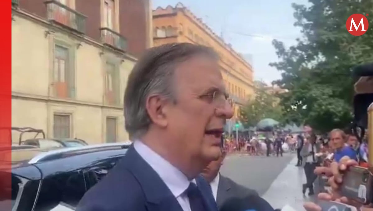 Marcelo Ebrard a su salida de Palacio Nacional | Foto: captura