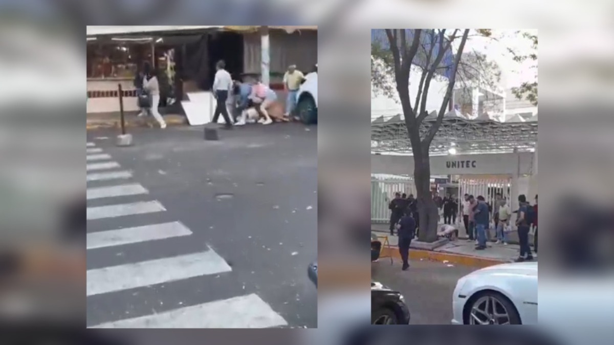 Momento de la agresión en UNITEC.