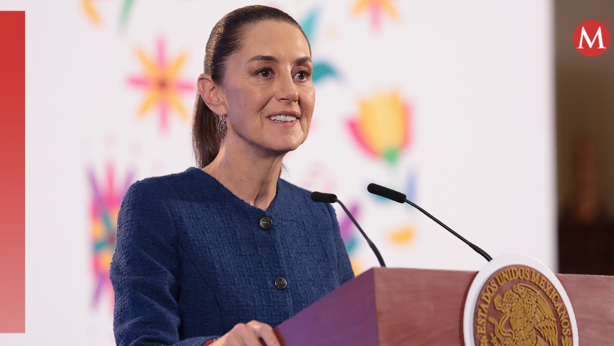 La presidenta Sheinbaum en Palacio Nacional el 7 de noviembre para su conferencia. | Cortesía