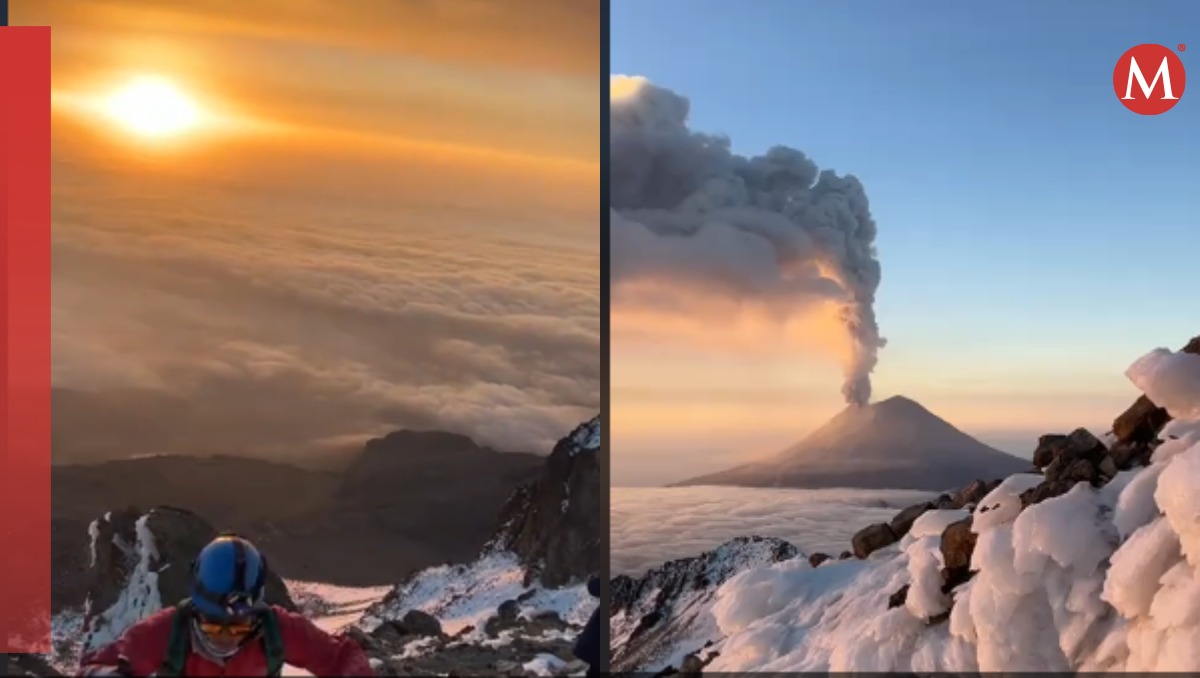 VIDEO. Captan cima de volcan Popocatepetl desde el Iztaccíhuatl