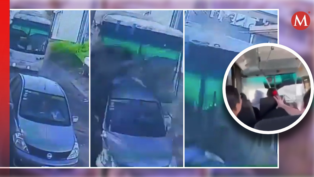 Fuerte choque de camión fue captado en video en Tonalá, Jalisco (Fotos: Especial | Diseño: Milenio)