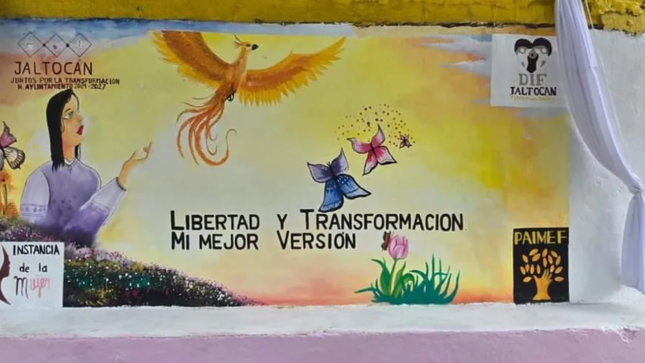 Inauguran el mural “Libertad y transformación, mi mejor versión” en Jaltocán, Hidalgo