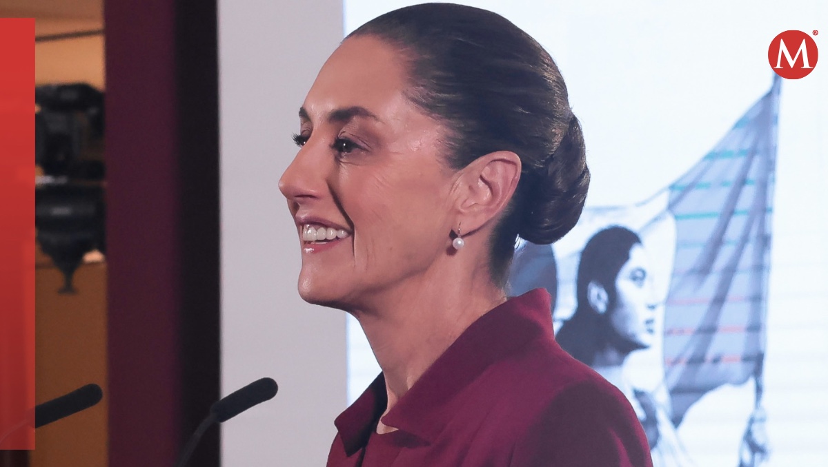La presidente Claudia Sheinbaum en Palacio Nacional para su conferencia de prensa. | Cortesía