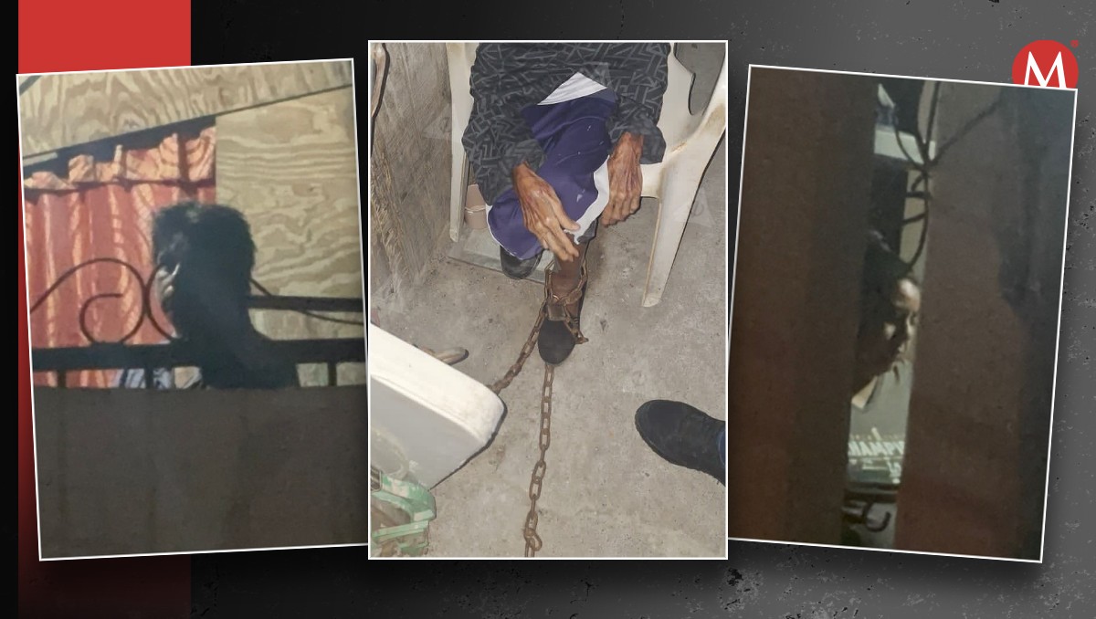 Rescatan a abuelita que era encadenada por su hijo en Matamoros