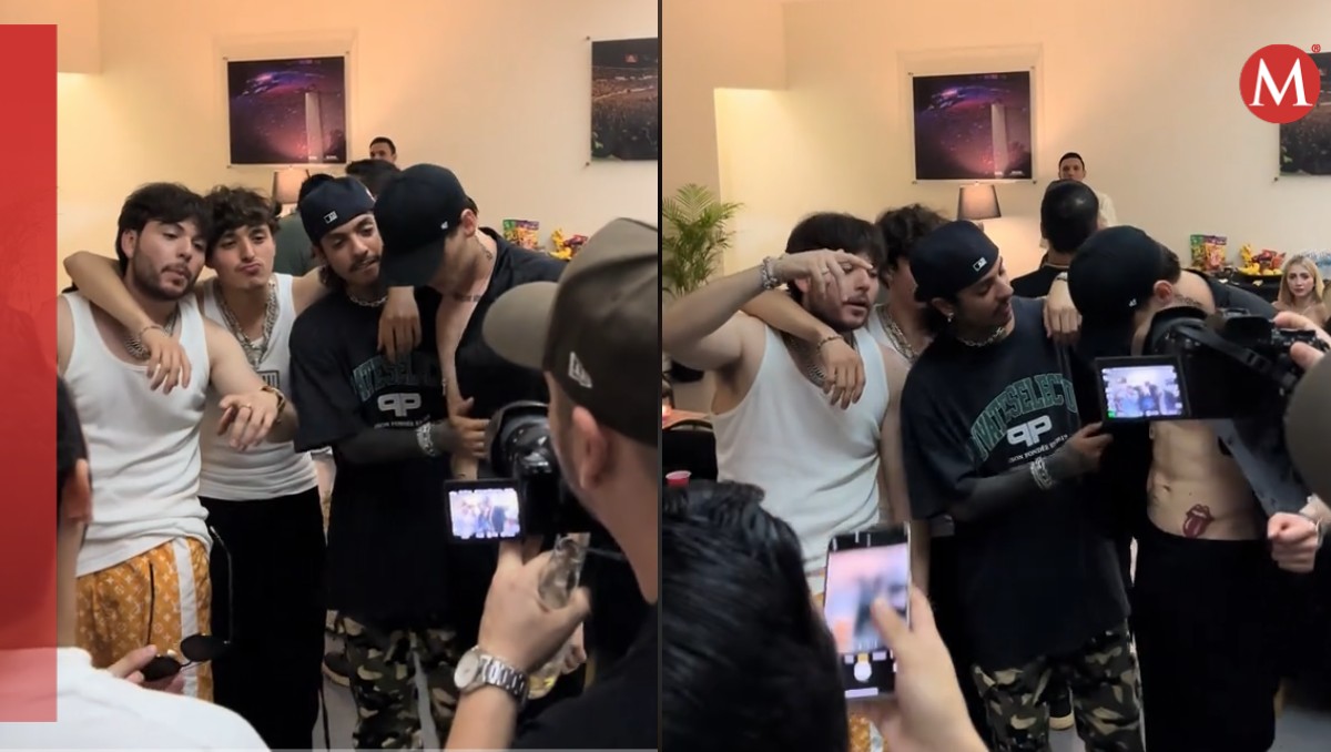 Natanael Cano besa en el abdomen a Peso Pluma | Especial