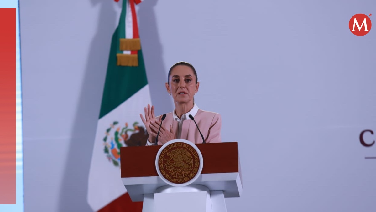 La Presidenta en su conferencia mañanera desde el Salón de Tesorería en Palacio Nacional. | Juan Carlos Bautista