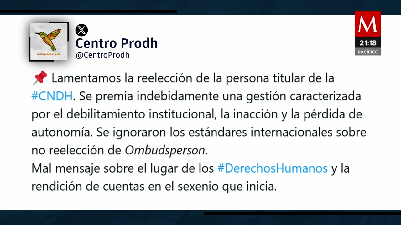 Reelección de Rosario Piedra en la CNDH genera rechazo de organizaciones civiles