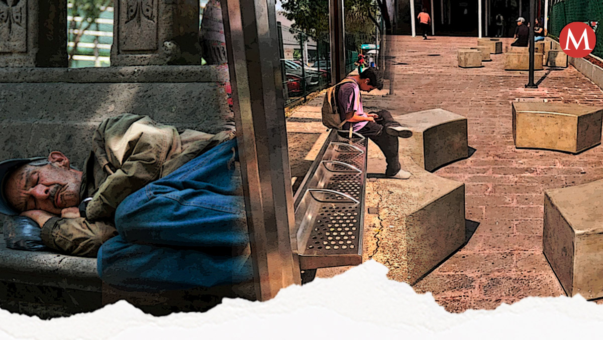 Cómo la arquitectura hostil perpetúa la desigualdad en espacios públicos de la Ciudad de México | Diseño: Samantha Martz