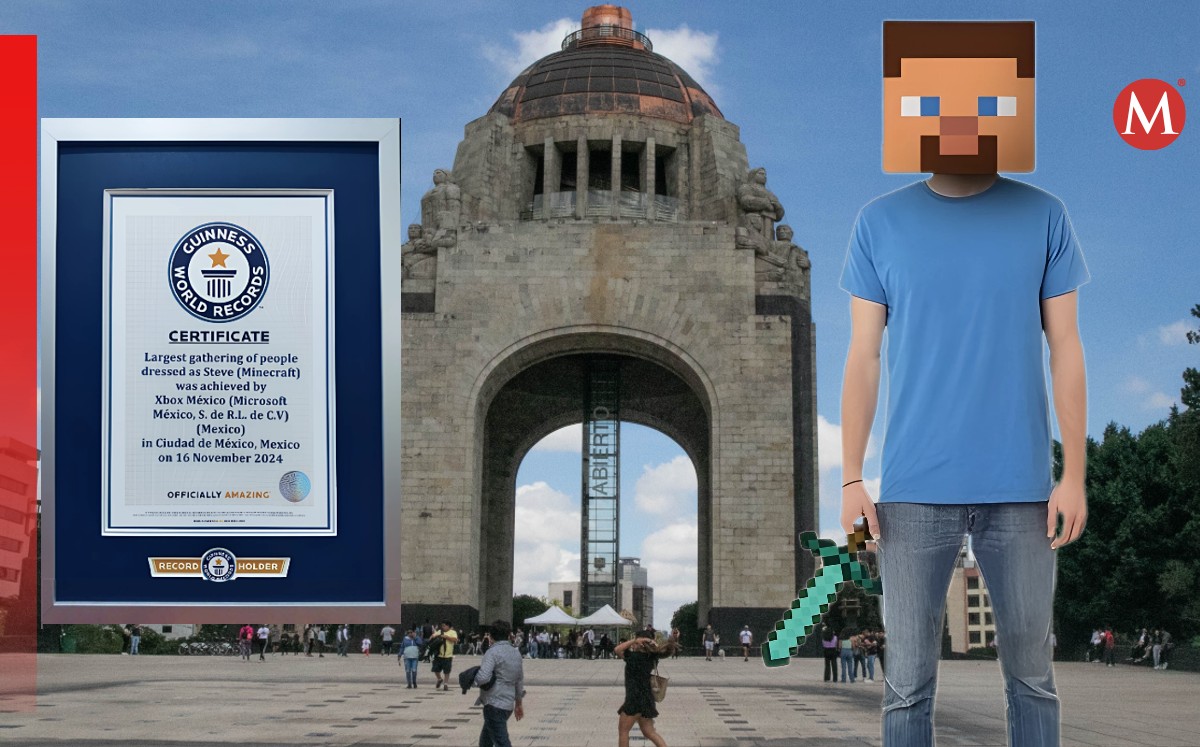 La comunidad de jugadores de Minecraft acudieron a la cita en la Plaza de la República para romper un nuevo Récord Guinness | Especial